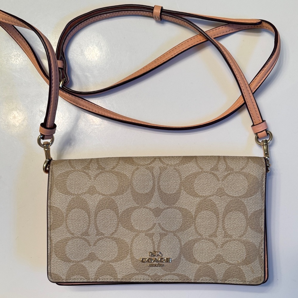 Coach Beige Signature Crossbody Bag